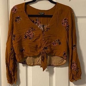 Burnt Orange Floral Crop Top